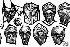 shoulder low-poly sad post-apocalyptic tattoo idea