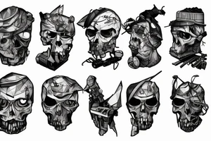 shoulder low-poly sad post-apocalyptic tattoo idea