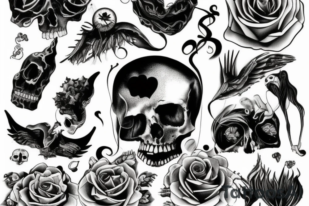 sad lonely death tattoo idea