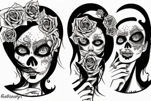 sad lonely death lady rotten tattoo idea