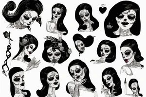 sad lonely death lady rotten tattoo idea
