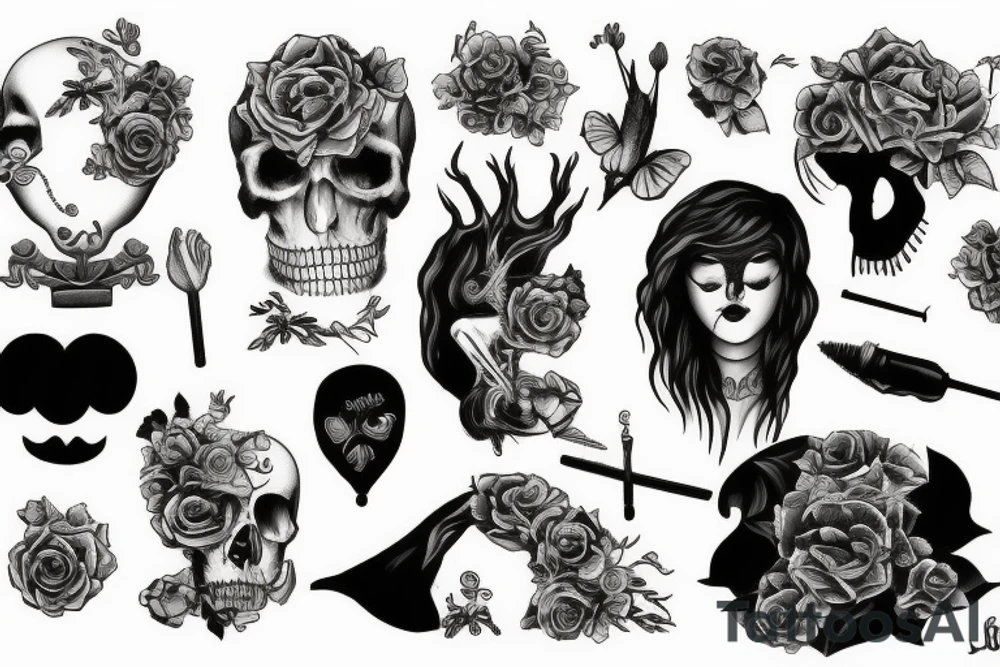 sad lonely death beauty rotten tattoo idea