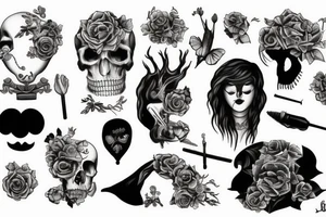 sad lonely death beauty rotten tattoo idea