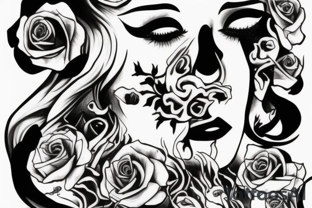 sad lonely death beauty rotten tattoo idea