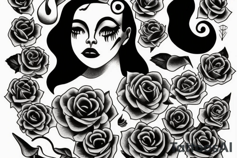 sad lonely beauty tattoo idea