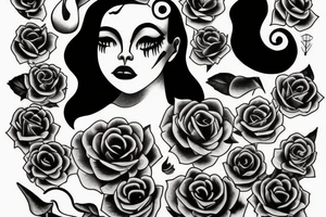 sad lonely beauty tattoo idea