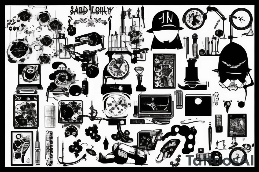 sad lonely industrial tattoo idea
