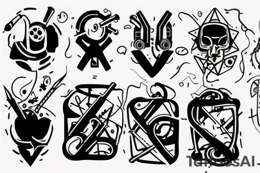 sad lonely industrial tattoo idea
