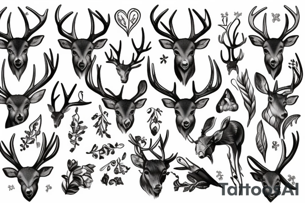 Deer antlers tattoo idea