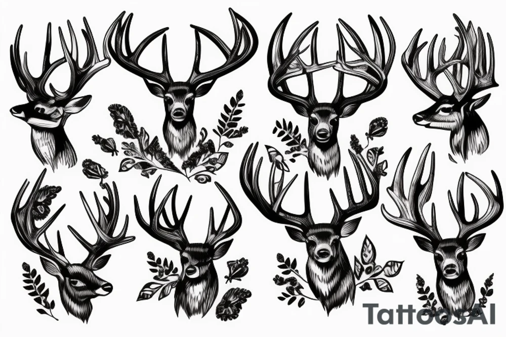 Deer antlers tattoo idea