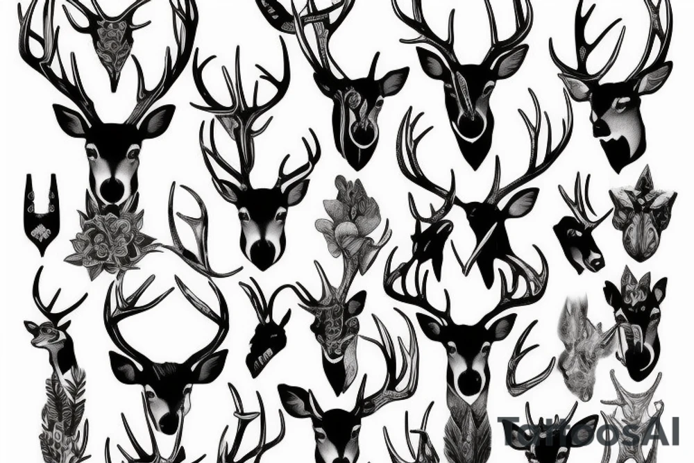 Deer antlers tattoo idea
