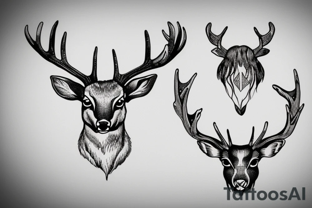 Deer antlers tattoo idea