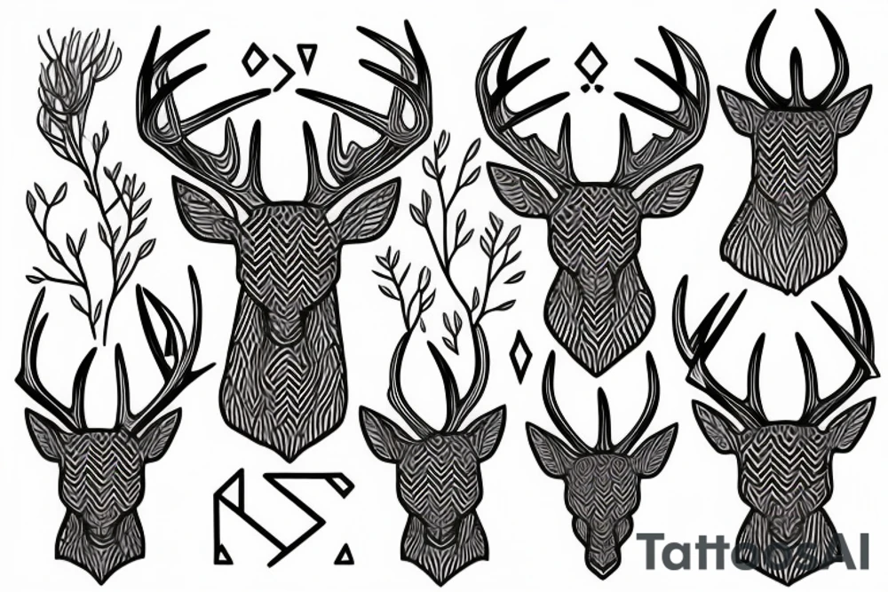 Deer antlers tattoo idea