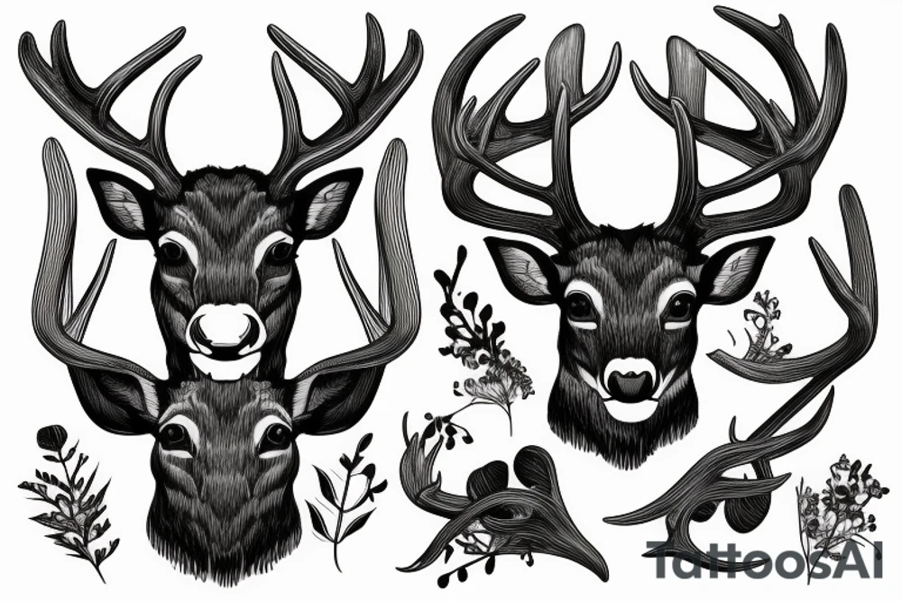 Deer antlers tattoo idea