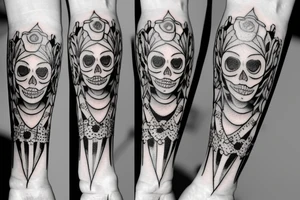 Skeleton pierrot on forearm tattoo idea