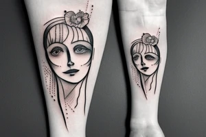 Pierrot and manequin, very pretty detailed tattoo on forearm tattoo idea