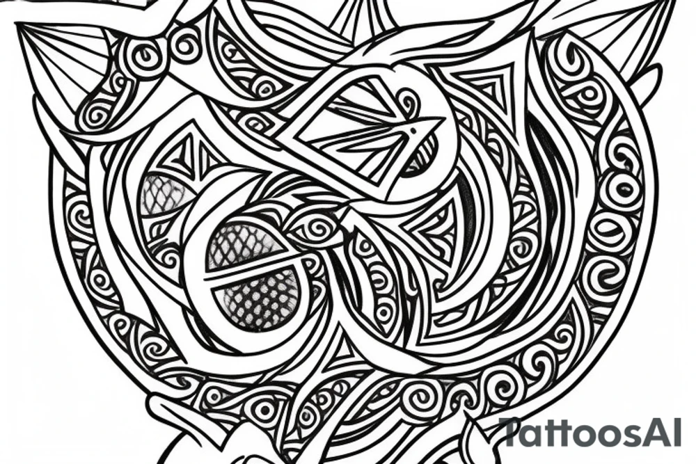 A sacred geometry tattoo design of a fox tattoo idea