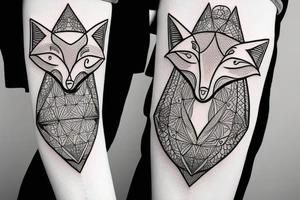 A sacred geometry tattoo design of a whole fox tattoo idea