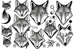 A geometry tattoo design of a whole fox tattoo idea