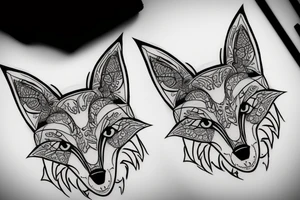 A geometry tattoo design of a whole fox tattoo idea