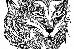 A geometry design of a whole fox body tattoo idea