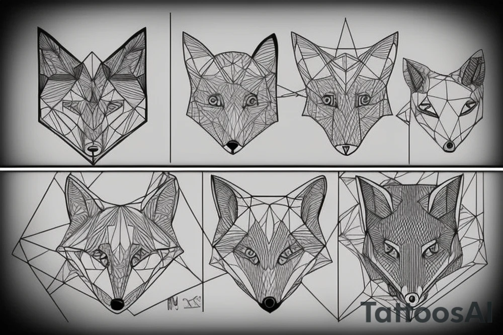 A geometrical fox tattoo idea