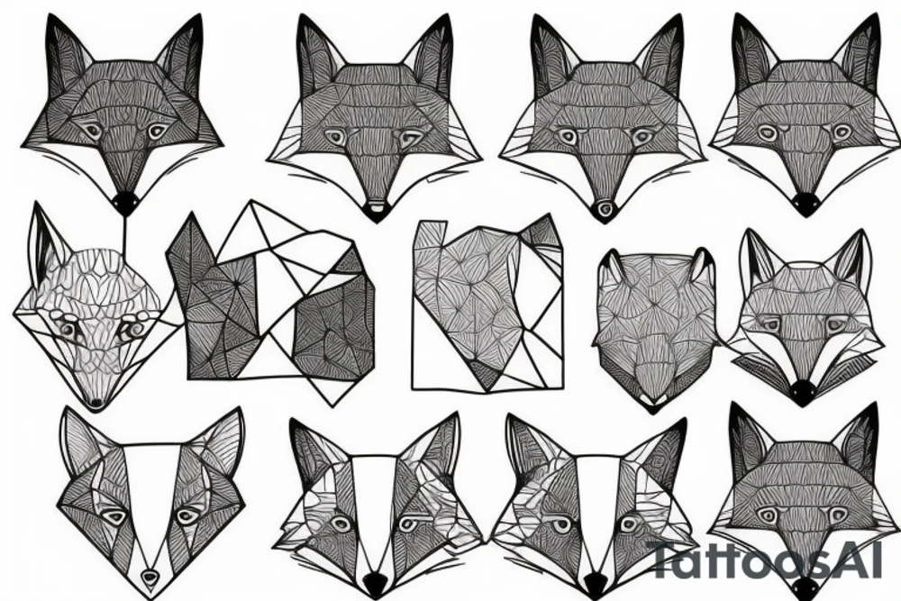 A geometrical fox tattoo idea
