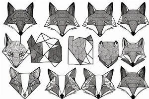 A geometrical fox tattoo idea