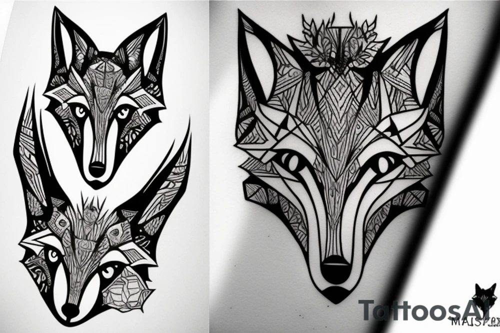 A Fox walking tattoo idea