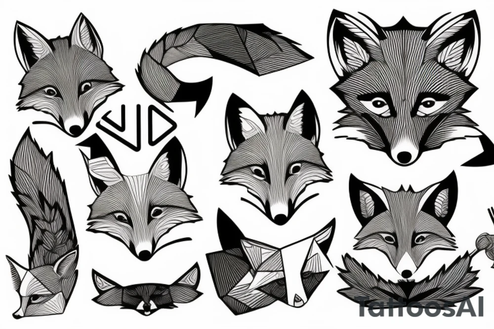 A Fox walking tattoo idea