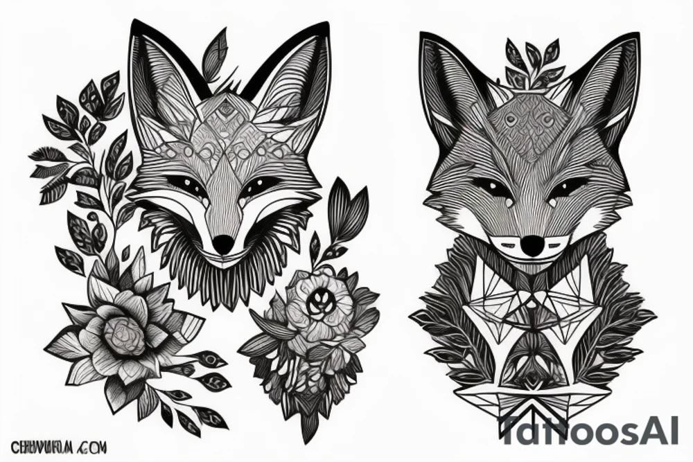 A Fox walking tattoo idea