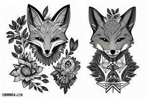 A Fox walking tattoo idea