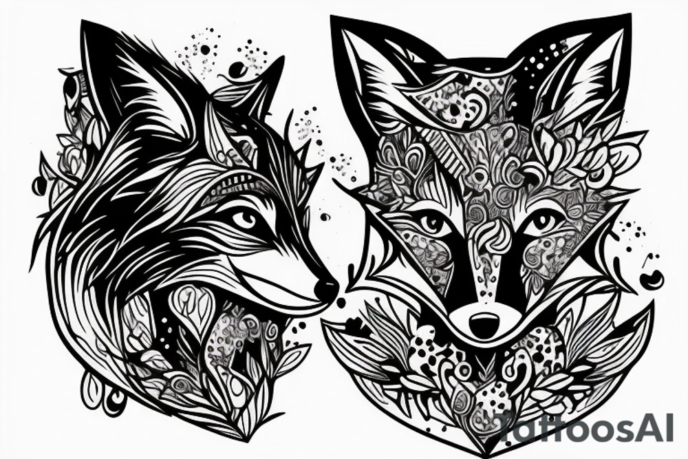 A Fox walking tattoo idea