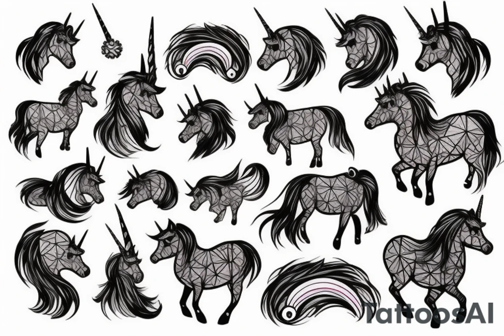 Unicorns running tattoo idea