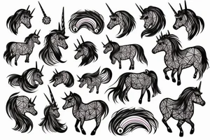 Unicorns running tattoo idea