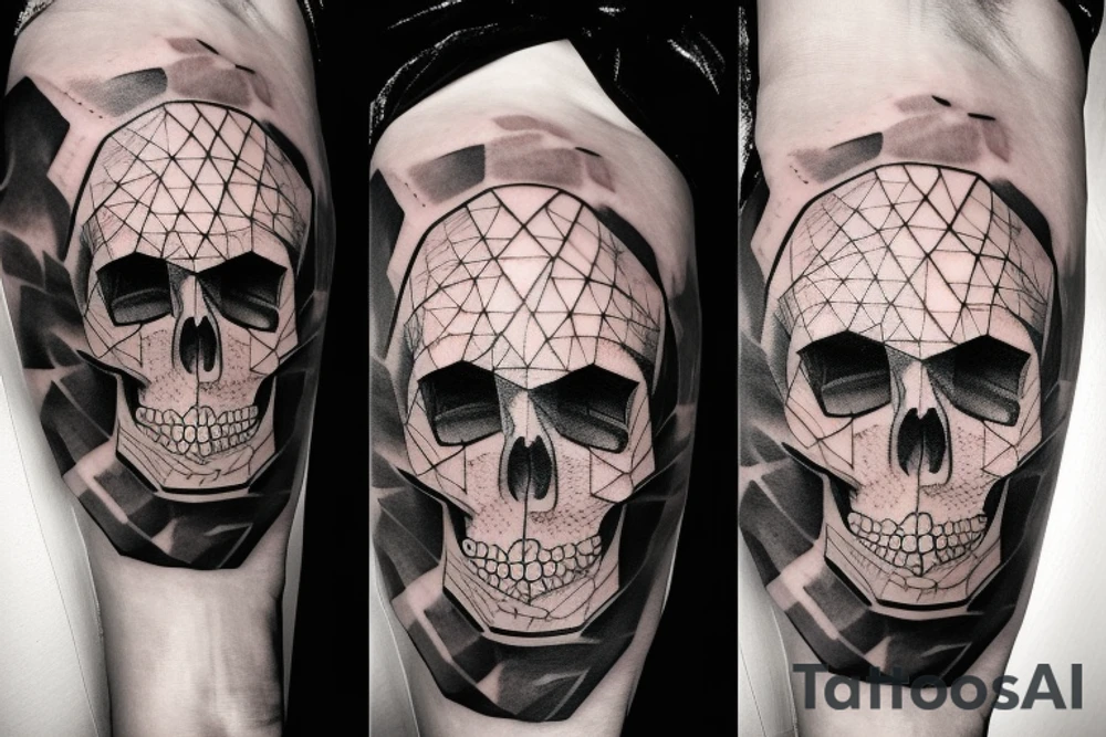 A human skull tattoo idea