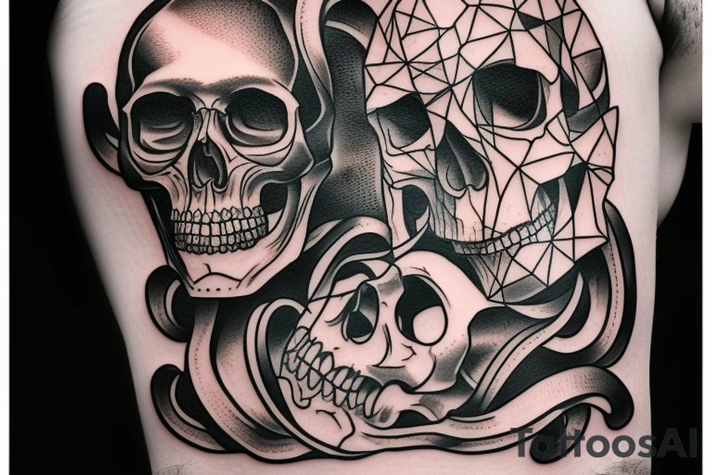 A human skull tattoo idea