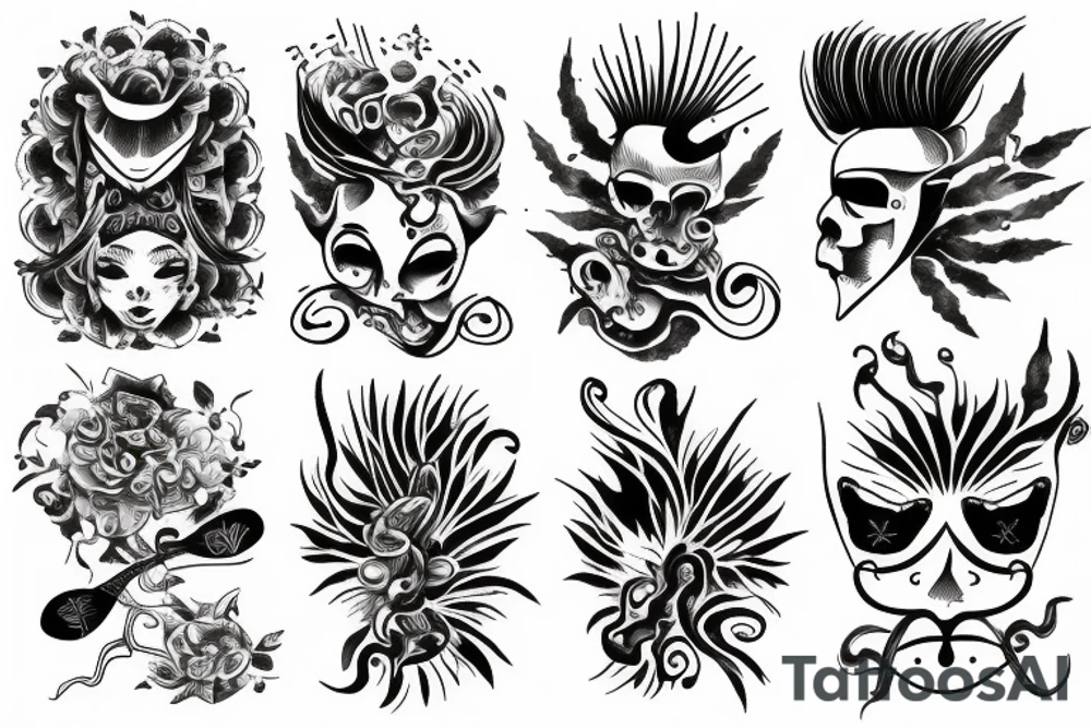 multiple blurred eyes tattoo idea