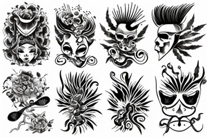 multiple blurred eyes tattoo idea
