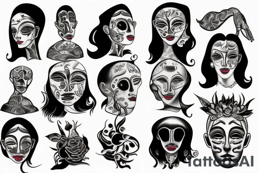 only multiple blurred eyes tattoo idea