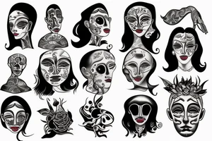 only multiple blurred eyes tattoo idea