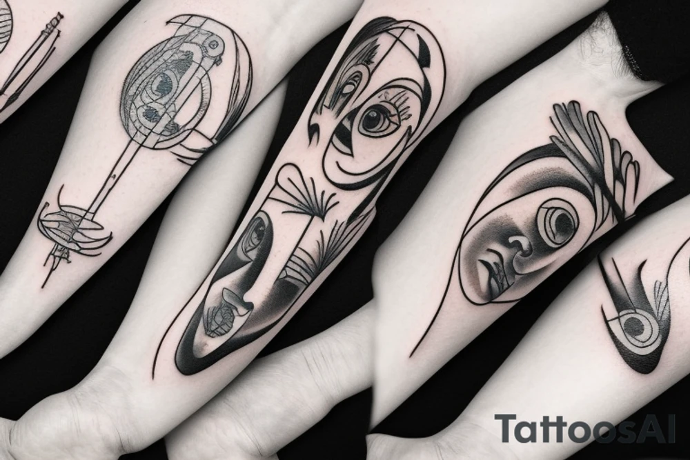 multiple blurry eyes tattoo idea