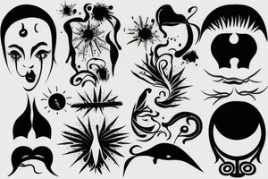 multiple blurry eyes tattoo idea