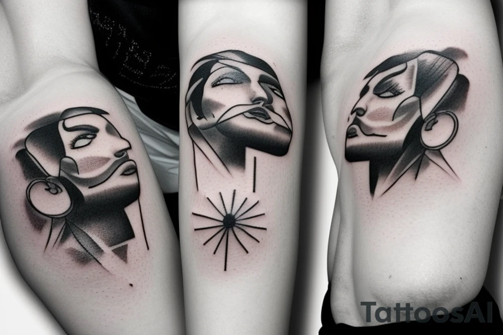 multiple blurry eyes tattoo idea