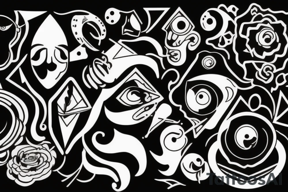 blurred vision style trippy tattoo idea