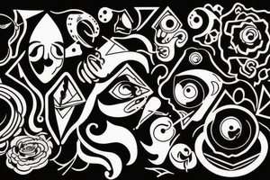 blurred vision style trippy tattoo idea