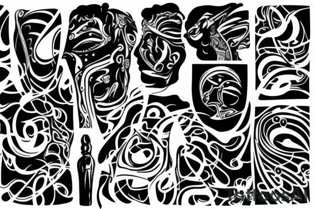 blurred vision style trippy tattoo idea