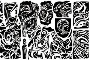 blurred vision style trippy tattoo idea