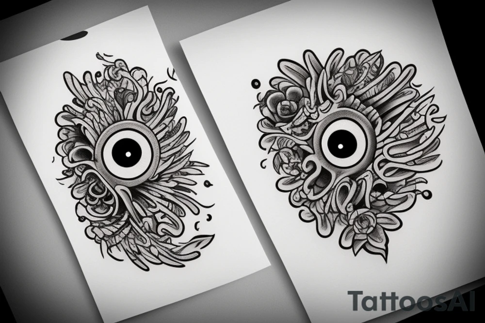 multiple eyes tattoo idea