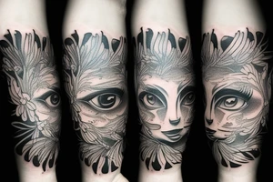 surreal multiple eyes tattoo idea